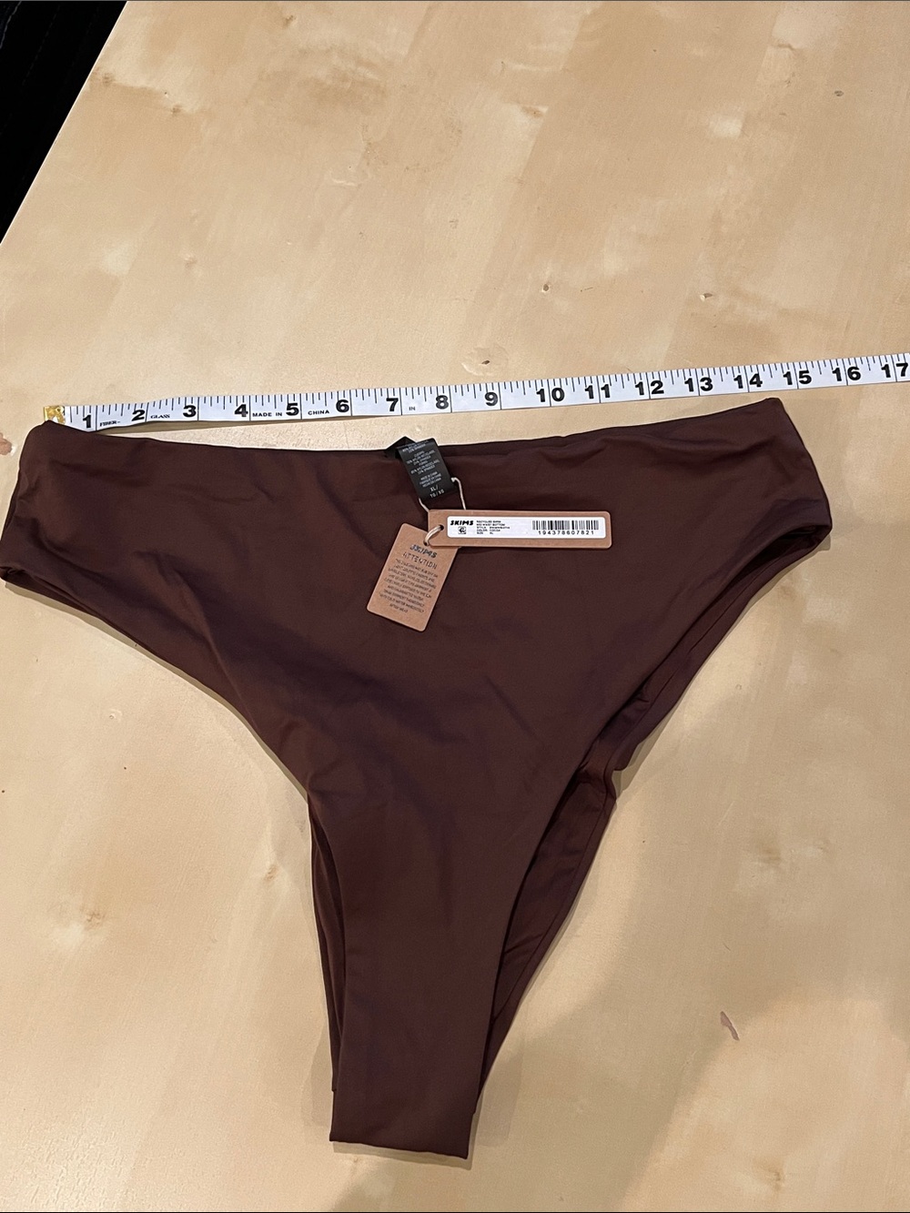 SKIMS Brown Mid-Waist Women's Swim Bottom XL NWT